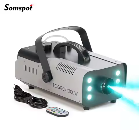 Somspot 1200W Fog Machine RGB 6LEDs Smoke Haze Generator Stage Effect Fog Machine for Concert Weddin
