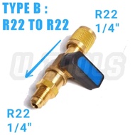 Adapter Ball Valve Adapter Gas R32 R22 R410a Aircond Air Conditioner Manifold Gauge Gas Meter