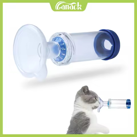 Pet Aerosol Chamber Cat Portable Inhaler Spacer With Medical PVC Mask Nebulizer Chamber For Animals 