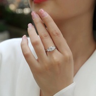 Fine Jewelry Classic Three Stone 2CT Moissanite Ring 925 Sterling Silver Engagement Ring