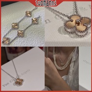 Vca 2024 new laser color separation four-leaf clover necklace bracelet