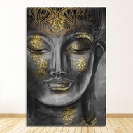 Art Pictures For Living Room Golden Buddha Statue HD Canvas Oil Painting Bedroom Fashion Posters 1 Pieces Modern Home Decor Wall
