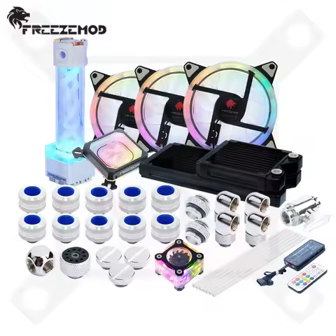 Freezemod Hard Tube Water Cooling Kit PC Liquid Cooler Set Copper Radiator CPU Cooler PETG Pipe AIO