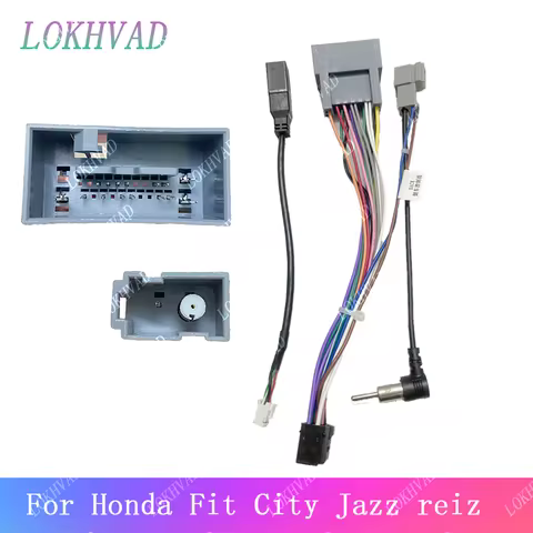 Radio Wiring Harness 16Pin Head Unit Audio Connector Cable Adapter for Honda CRV Accord Fit CRZ Pilo