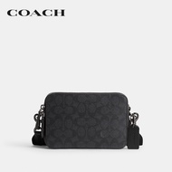 COACH กระเป๋าสะพายข้างผู้ชายรุ่น Charter Crossbody 19 In Signature Canvas CR783 CHR สีเทา