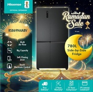 [FREE SHIPPING] Hisense Side by Side Inverter (780L) Refrigerator Fridge RS869N4ABV  - Black Metal