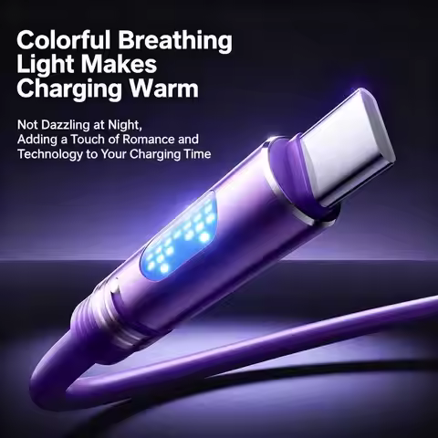 240W fast charging data cable, ambient light data cable, type-c dual C port,Liquid silicone rubber a