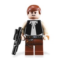 Original Lego Star Wars - Han Solo - Light Nougat, Black Vest 8038 10179 10188 Minifigure new