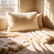 60x43cm premium glossy rasfur fur pillowcase LP sarung bantal