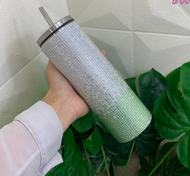 แก้วเก็บความเย็น แก้วน้ำ กระบอกน้ำสแตนเลส304 พกพาง่าย 600ml แก้วเพชร เก็บความเย็น สวยหรู ความจุสูงถ้
