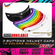 SGV 3-BUTTONS COLOR HELMET CAP BLACK, WHITE, PINK, RED, ORANGE, YELLOW, GREEN, BLUE, LILAC, PURPLE F