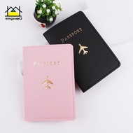 mingxuan2 Lover Couple Passport Cover Hot Stamping Plane Travel Passport Cover Holder vn