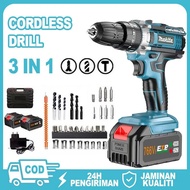 🔥24H shipped🔥Cordless Drill 766VF Impact Drill Multi-Function Electric Hammer Screwdriver Hand Drill