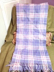 Burberry 100% Cashmere 格紋圍巾