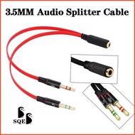 Audio Aux 2 in 1 Splitter Headphone and Mic Splitter 3.5mm Female To 2 Male Y Splitter Aux Audio Cab