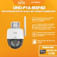 Unv UHO-P1A-M3F4D 3MP OUTDOOR PAN-TILT H.265 2 WAY AUDIO IP CAMERA WIFI FREE MICRO SD 32GB