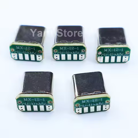 MX-12-1 Type-C 5P Soldering Wire Male Head 90-Degree L-Shaped USB 3.0 Soldering Wire Plug Stretch Sh