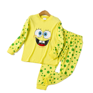 Hot 3 Year-Old Superman Cos Clothing Childrens Pure Cotton Pajamas Thin Girls Long Johns Top & Botto