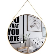 LONGWIN Hanging Wall Circle Mirror Decor Geometric Mirror with Chain Bathroom Bedroom Living Room 9.