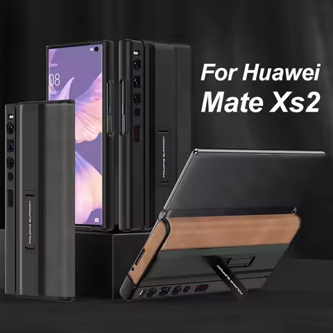 Plain Leather Folding Hard Frame Case For Huawei Mate XS 2 Shockproof Protective Stand Holder Cover 