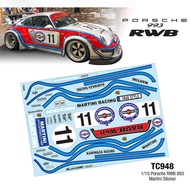 Team C Sticker TC948 1/10 Porsche RWB 993 Martini Sticker