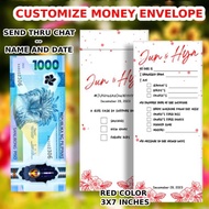 100pcs 3x7 inc Custom Wedding / Angpao Envelope (Edit Details Only)