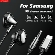 Newmsnr 9D TYPE-C Earphones Built In HD Microphone Earphone Surround Sound Bass In Ear Headphones Or