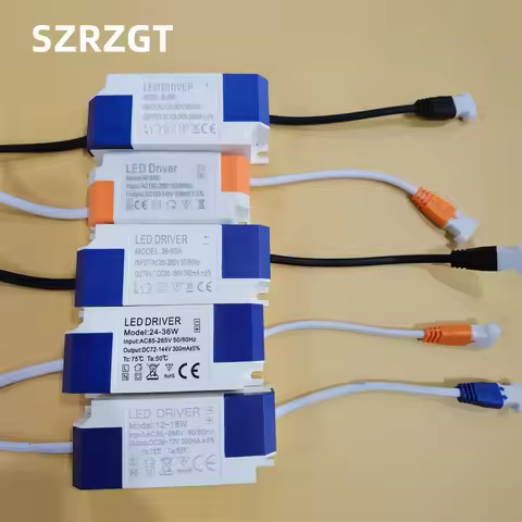 AC85-265V LED Driver Power Supply 12W 18W 36W 40W 60W 80W Lamp Light Transformer 300mA