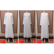 BISA COD JUBAH MUSLIMAH BAJU DUBAI ARAB PUTIH KAIN KOREA FASHION WANITA GAMIS MODEL CANTIK AX1-AY1-B