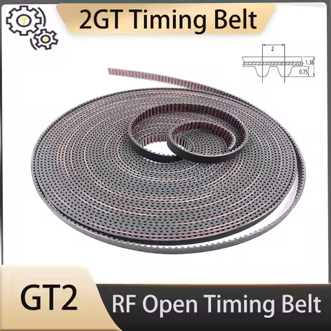 2GT/GT2 Open Belt RF Dust Proof Belt Width 5/6/9/10/12/15mm Belt Length 1m-50m GT2 Open Belt Standar
