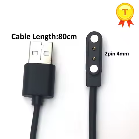 high quality Magnetic Charging Cable wire For L8 L9 L5 L11 iwo26 Smart Watch bracelet 2 Pin 4mm Blac