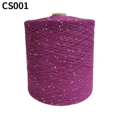 Cotton sequin yarn; 100% cotton sequin yarn; 2mm sequin hand-knitted cone yarn; combed cotton machin