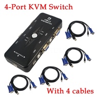 Usb KVM SWITCH VGA 4 Ports+4PCS KVM CABLE VGA-1.5M