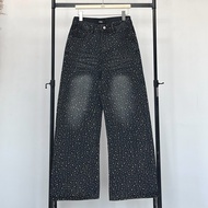 Atipashop - EGBERT WINK JEANS กางเกงยีนส์ ขายาว ทรงกระบอกกลาง ยีนส์วิ้ง พร้อมเข็มขัด