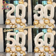 60 70th Birthday Party Decoration Set Cream Stand Balloons For Adult Birthday Milestone Anniversary