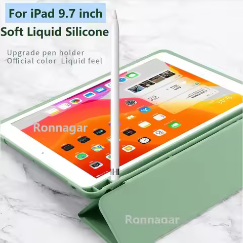 Pencil Holder Case For iPad Air1 Air2 Case iPad 9.7 2018 2017 Air11 M2 M3 2024 2025 Pro11 M4 7 8 9 1