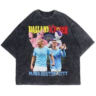 Patternmerch "Manchester city haaland x foden" Oversize T-shirt | Washed tee | Vintage T-SHIRT