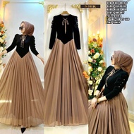 Gamis SHR terbaru | new gamis shr hitam mocca bahan kaos rajut mix ceruty imprt | maxi dress shr ter