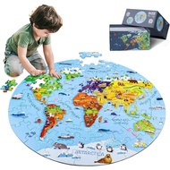 Globe World Map Puzzle Jigsaw Puzzle Toys for Kids 4-8 Puzzle