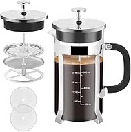 French Press Coffee Maker,34oz 304 Stainless Steel with 2 Filter, Heat Resistant Durable, Easy to Cl
