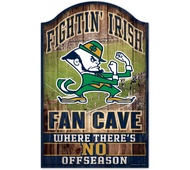 Wincraft NCAA Notre Dame Fighting Irish Fan Cave Design Wood Sign, 11"x17", Team Color