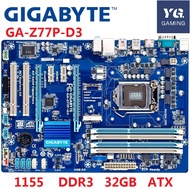 Gigabyte original motherboard for  GA-Z77P-D3 DDR3 LGA 1155 boards USB3.0 32GB Z77P-D3 Z77 Desktop M