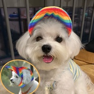 促销中 DY Loving Casual Canvas Summer Puppy Sunscreen Supplies Outdoor Pet Accessories Rainbow Leafy Pe