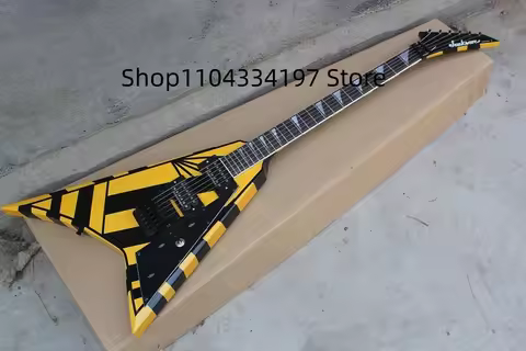 Hot fast shipping Jackson Flying V Electric guitar MOP Fingerboard inlay Tremolo Black Pickguard