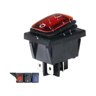 Waterproof KCD4 Rocker Switch KCD4 Waterproof 2/3 Gear 4/6 Feet with Light Rocker Switch Large Silve