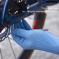 [SM]5 Pairs Bicycle Repair Gloves Thicken Acid And Alkali Resistance Disposable Oil-proof High-elastic Powder-free Nitrile Gloves for Bike