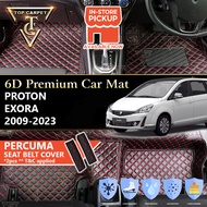 Top Carpet PROTON EXORA ( 2009 - 2023 ) 6D PU Leather Car Carpet VIP Car Mat Floor Mat Alas Kaki Kar