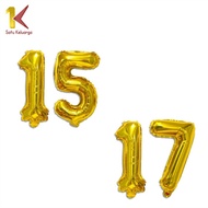 "Jual Satu Keluarga Balon Huruf Gold C390 Balon Nama Ulang Tahun Foil