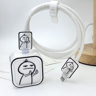 Cute Little Boy Soft Silicone Charger Case Cute Charger Cover Cable Protector for iPhone 40w Charger