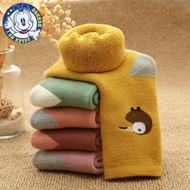 Babudou 5/10 double-pack serta stokin terry tebal baldu stokin kanak-kanak lelaki dan perempuan stok